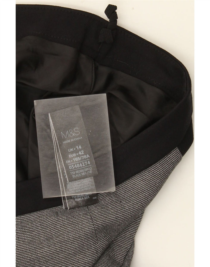 Fusta creion pentru femei Marks & Spencer UK 14 mare W34 poliester cu check negru