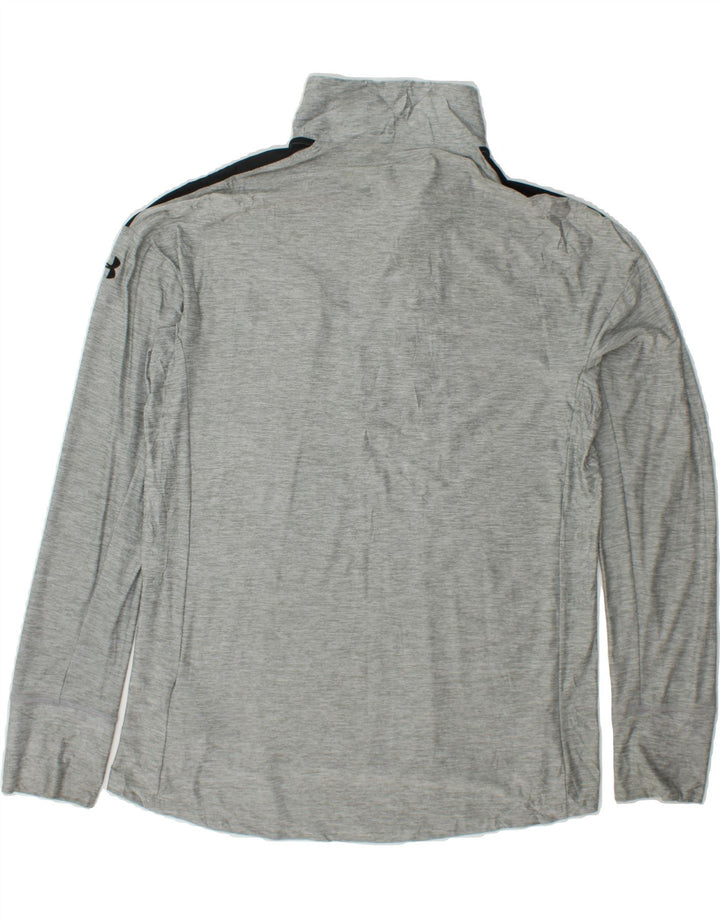 UNDER ARMOUR Mens Zip Neck Pullover Tracksuit Top Large Grey Colourblock Vintage Under Armour and Second-Hand Under Armour from Messina Hembry 