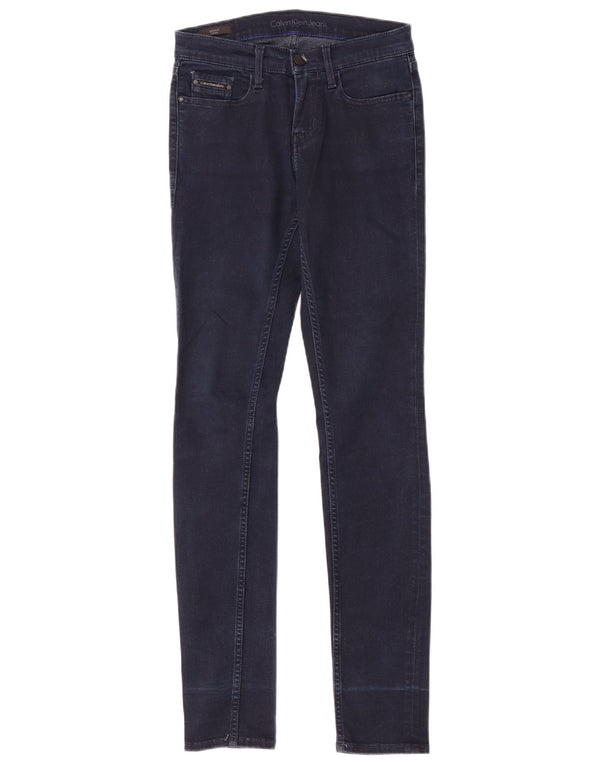 Blugi skinny Calvin Klein pentru femei cu talie medie W26 L32 bumbac albastru