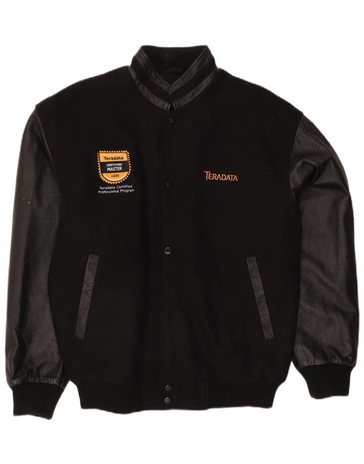 Jachetă Varsity pentru bărbați North End UK 40 Lână neagră mare