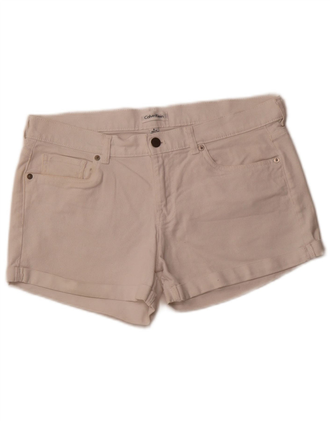 Pantaloni scurți din denim CALVIN KLEIN pentru femei US 8 Medium W32 Bumbac alb