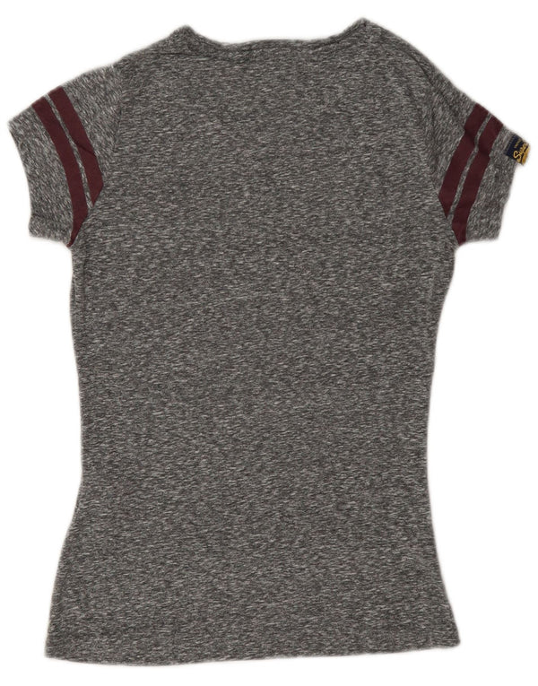 Tricou grafic Superdry pentru femei Top UK 6 XS poliester cu pături gri