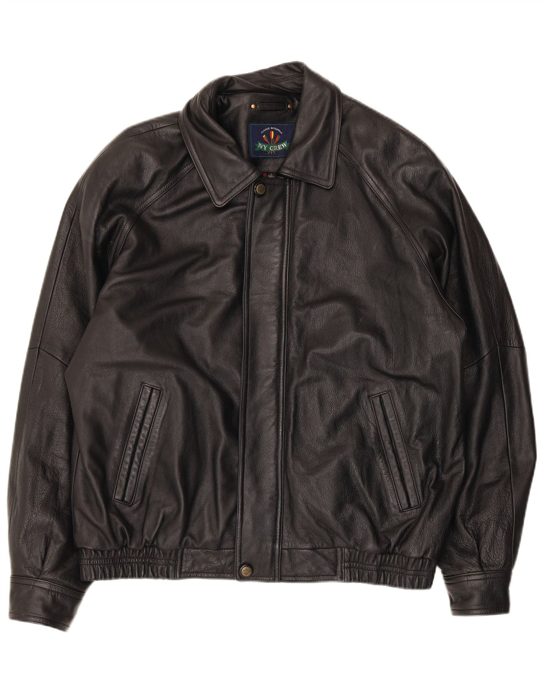 Jachetă de piele pentru bărbați Ivy Crew UK 40 Large Black