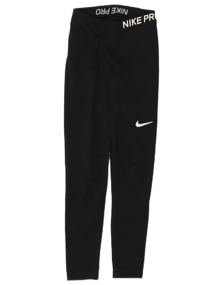 Leggings NIKE Dri Fit Graphic pentru femei UK 4 XS Negru