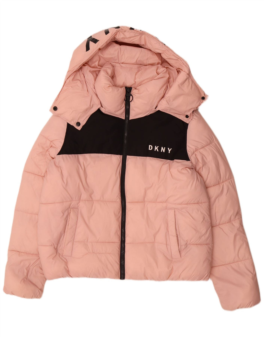 Jachetă căptușită cu grafică supradimensionată pentru femei Dkny UK 16, mare, roz Colorblock