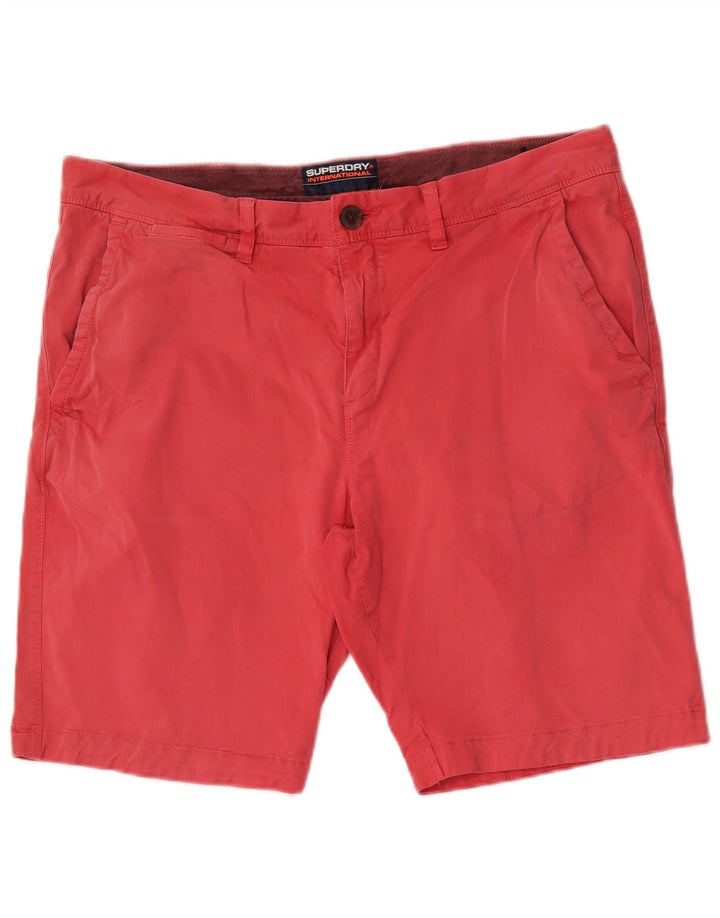 Pantaloni scurti chino pentru bărbați Superdry W36, bumbac roz mare