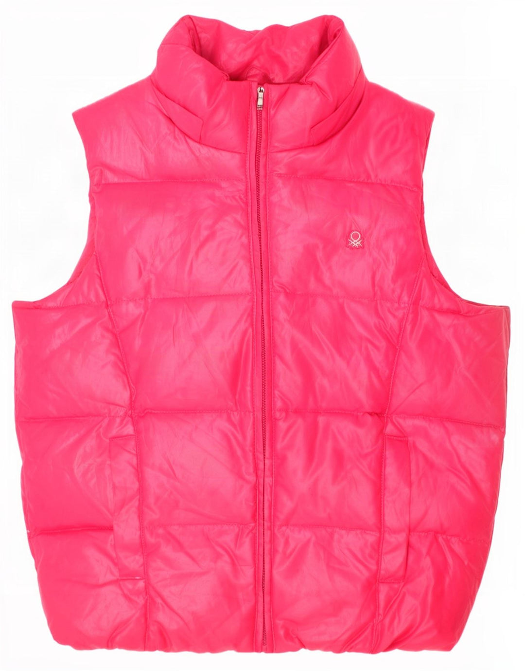 Gilet căptușit pentru fete Benetton 8-9 ani, mare, roz, poliester