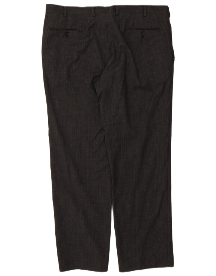 Marks & Spencer Pantaloni de costum drept bărbați cu autograf L40 L31, gri