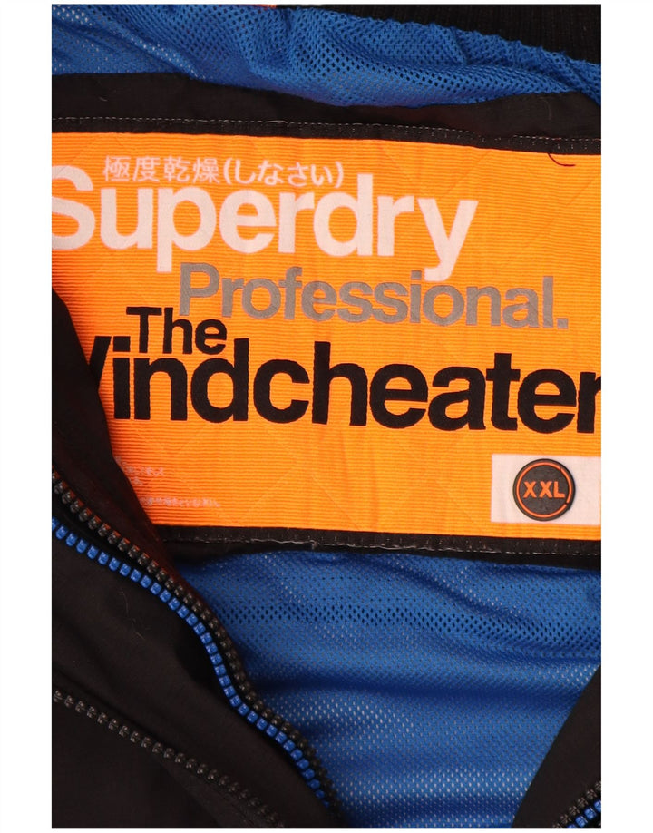SUPERDRY Jachetă de ploaie The Windcheater Graphic pentru femei UK 20 2XL Nylon negru