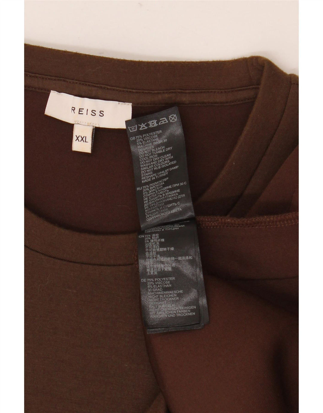 Tricou pentru bărbați Reiss Top 2XL Maro Poliester