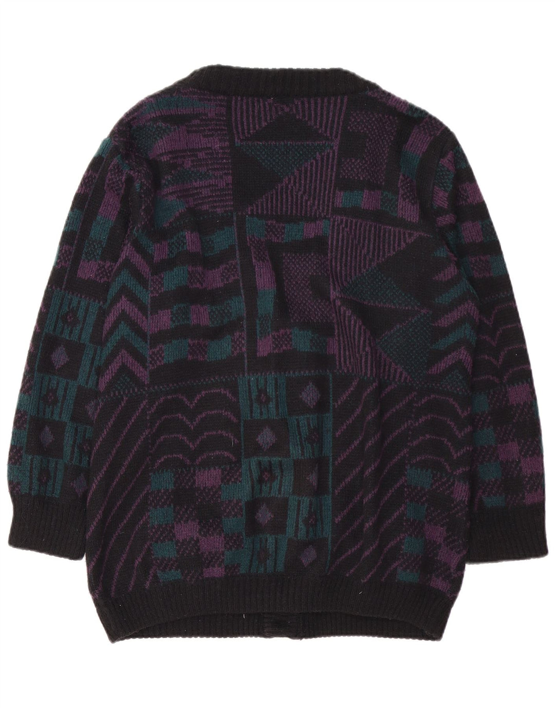 Pulover cardigan pentru femei PIMET MAGLIERA UK 18 XL Negru Geometric