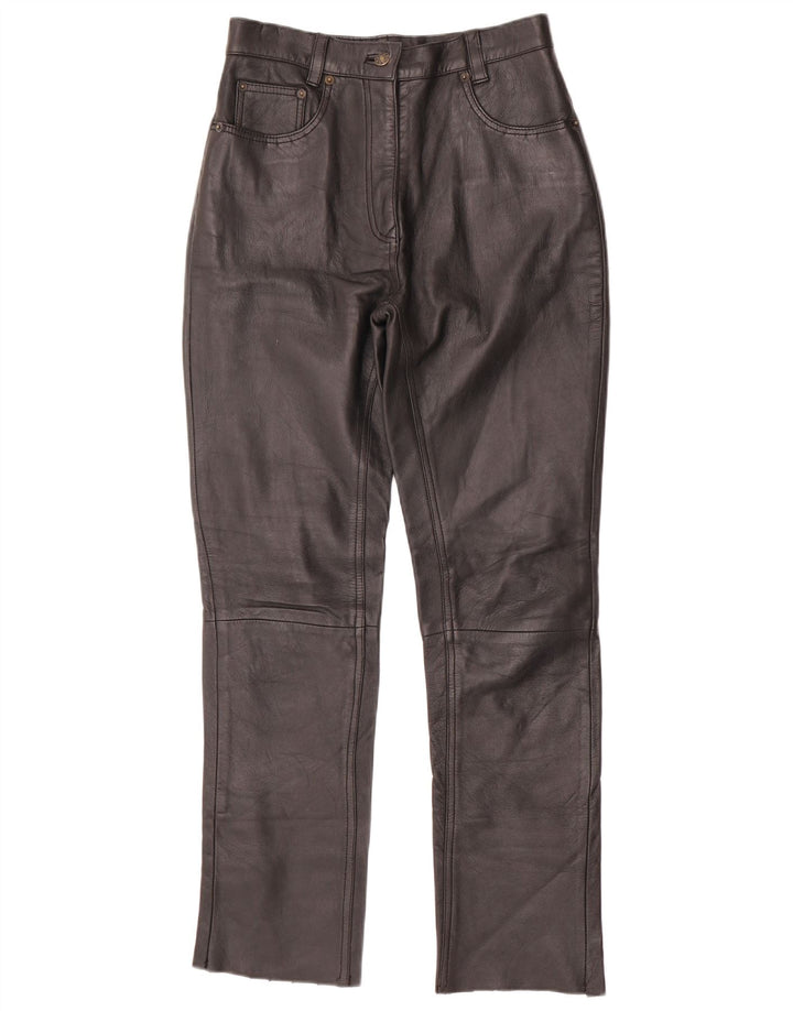 Pantaloni subțiri din piele pentru femei VINTAGE W28 L30 negru