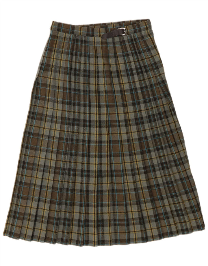 Fusta Wrap pentru femei Pringle Kilted W26 Small Green Check Lână nouă