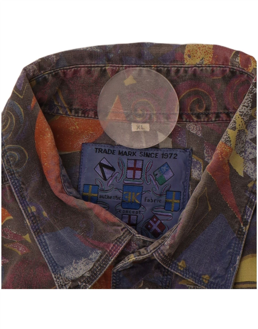 Cămașă pentru bărbați VINTAGE cu model abstract, XL, multicoloră