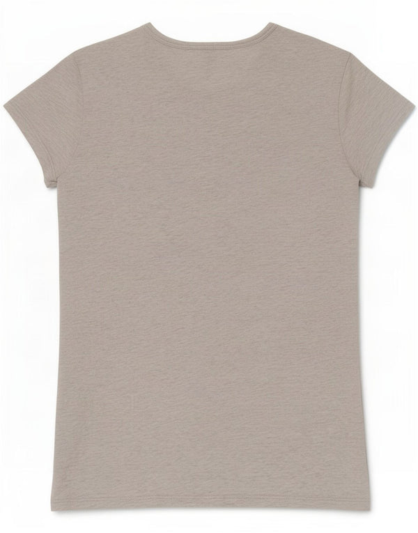 Benetton Girls Graphic T-Shirt Top 11-12 Years 2XL Grey Flecked Cotton