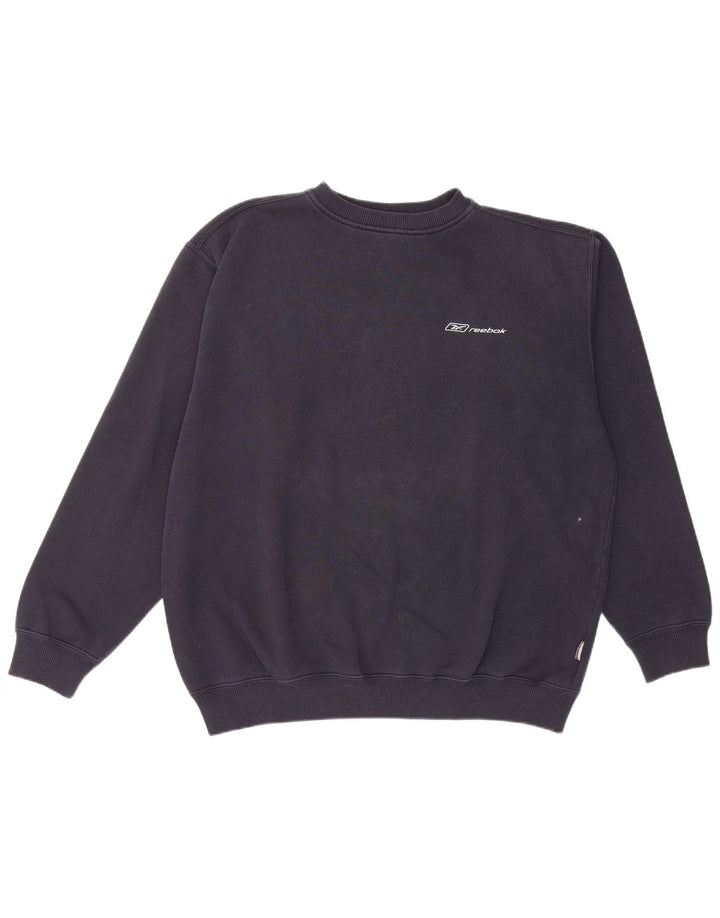 Pulover Reebok pentru bărbați, bumbac, albastru bleumarin mediu