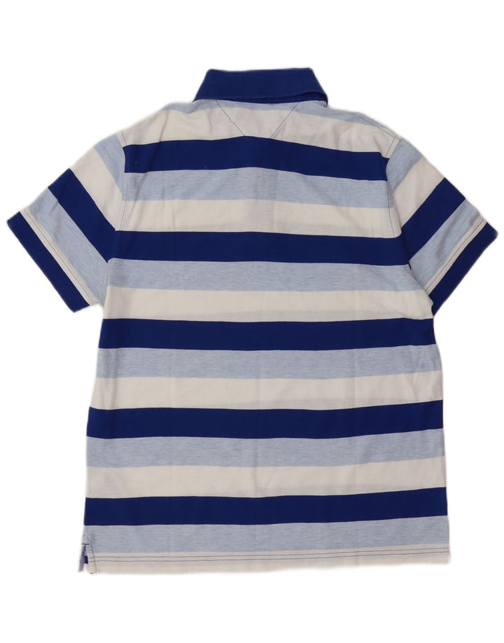 Tricou polo TOMMY HILFIGER pentru bărbați, bumbac cu dungi albastre medii