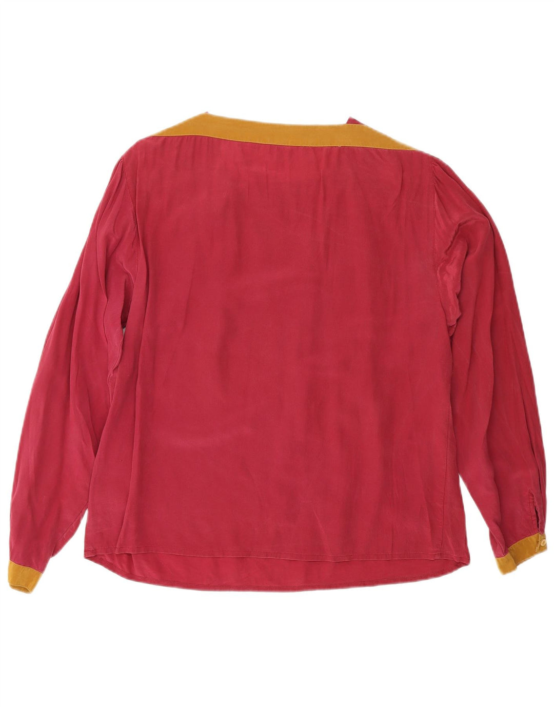 REINE SEIDE Womens Long Sleeve Blouse Top EU 40 Medium Burgundy Silk Vintage Reine Seide and Second-Hand Reine Seide from Messina Hembry 