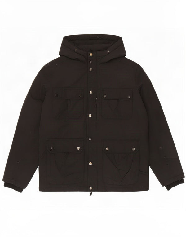 Lee Mens Hooded Padded Jacket UK 40 Large Black Polyester