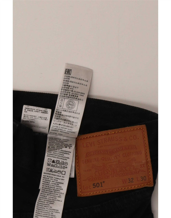 Blugi 501 drepti pentru bărbați Levi's W32 L30 bumbac negru