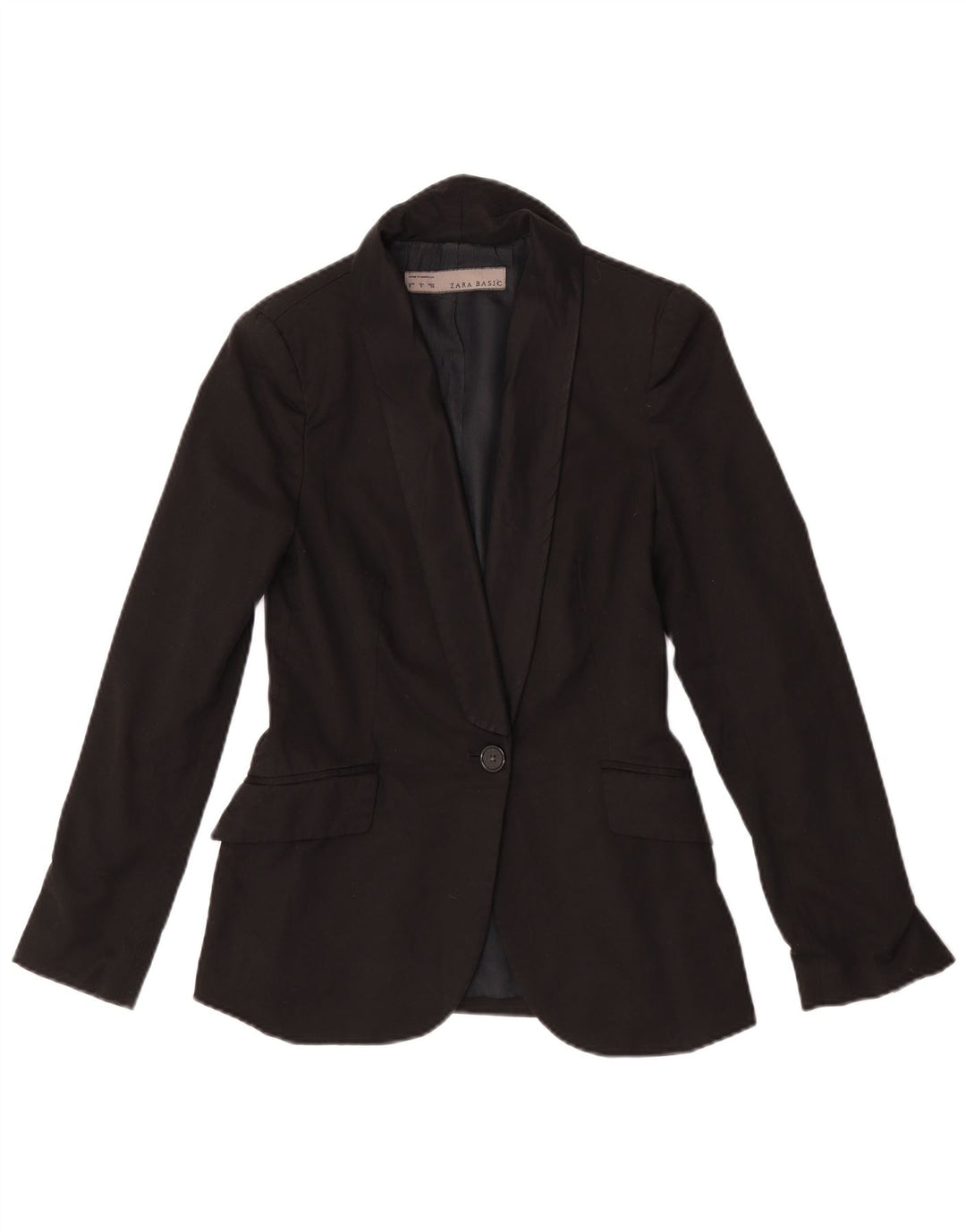 Sacou blazer pentru femei Zara, cu 1 nasture, UK 10, poliester negru mic
