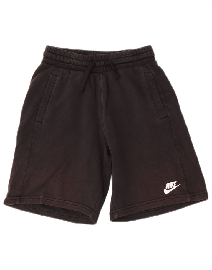 Pantaloni scurți sport Nike pentru băieți 10-11 ani, bumbac mediu negru