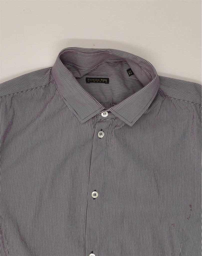 PATRIZIA PEPE FIRENZE Mens Shirt IT 52 Large Purple Striped Cotton | Vintage Patrizia Pepe Firenze | Thrift | Second-Hand Patrizia Pepe Firenze | Used Clothing | Messina Hembry 