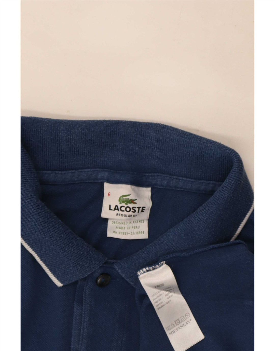Tricou polo Lacoste pentru bărbați, cu formă regulată, mărimea 6 XL bleumarin