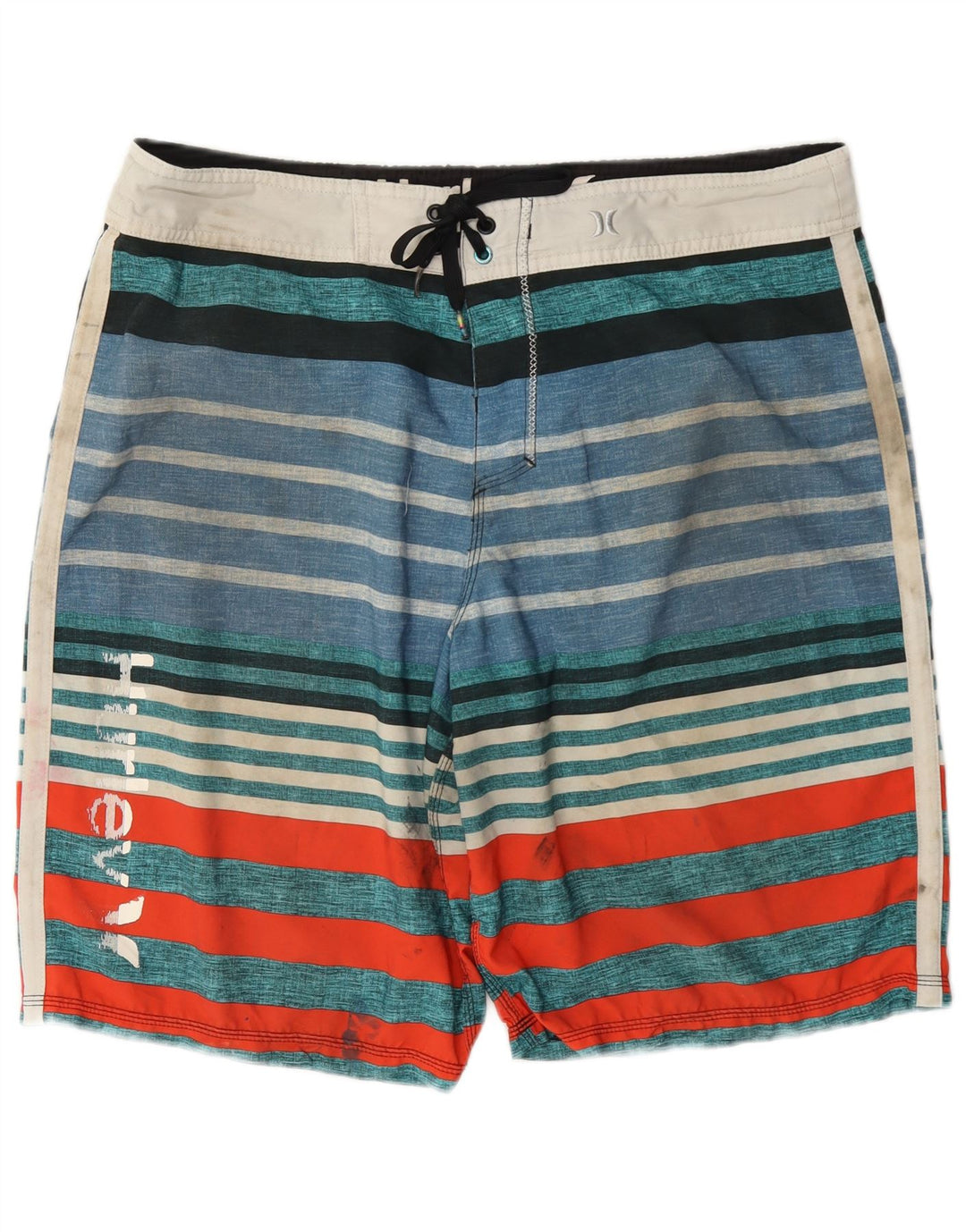 Pantaloni scurți de înot grafic pentru bărbați Hurley, poliester cu dungi mari, multicolore