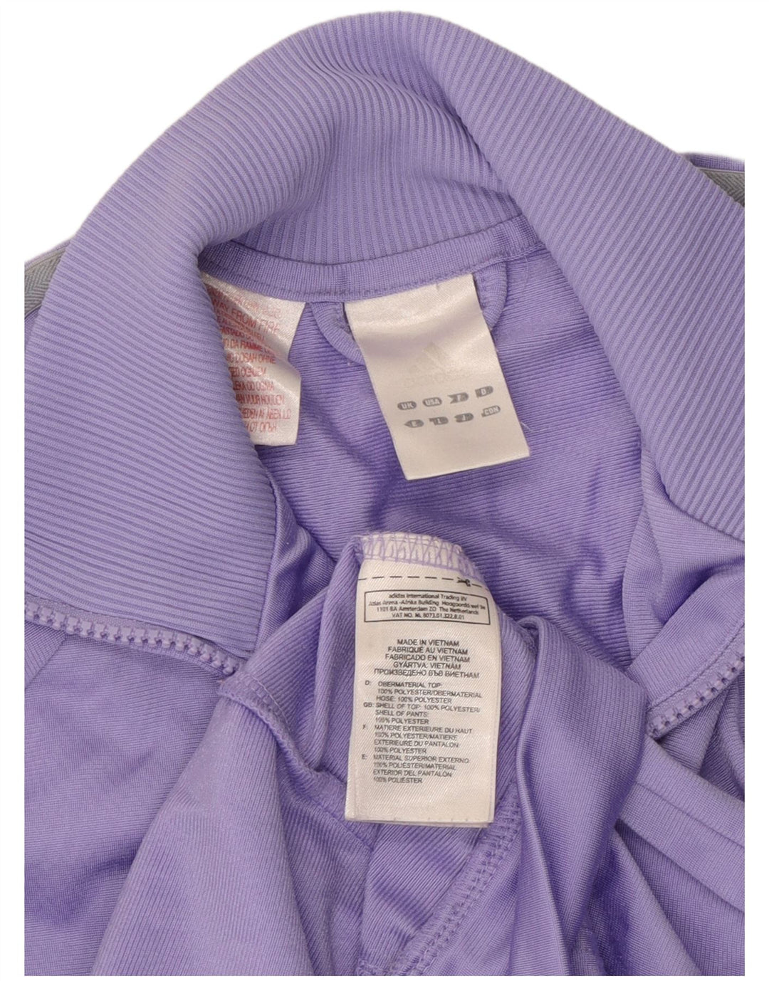 Jachetă de top pentru trening Adidas pentru femei UK 12 Poliester violet mediu