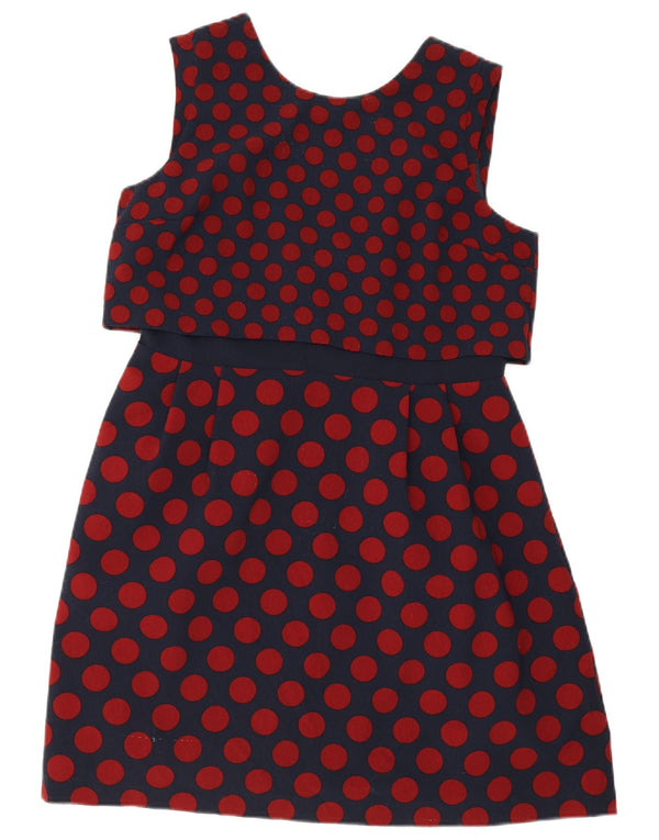 Oasis Womens Sleeveless Sheath Dress UK 16 Large Navy Blue Polka Dot