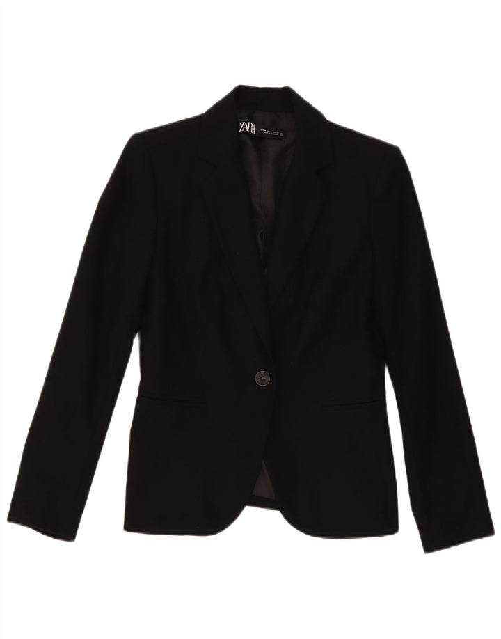 Jachetă pentru femei Zara cu 1 nasture EU 36 XS Poliester negru