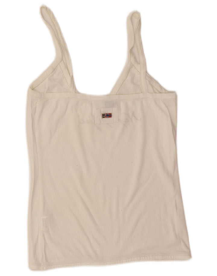 Napapijri Womens Cami Top UK 14 Large White Bumbac