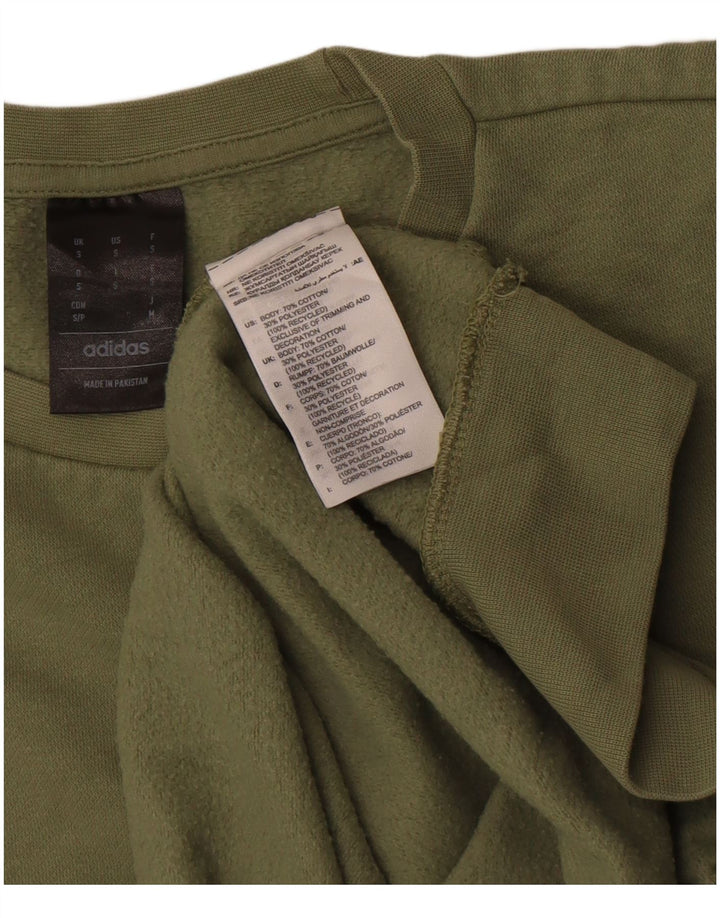 Hanorac pentru bărbați Adidas Jumper mic verde bumbac