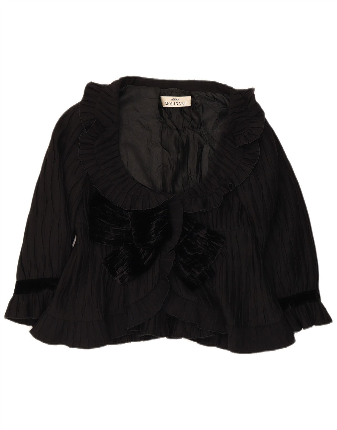 ANNA MOLINARI Top bolero cu mâneci 3/4 pentru femei UK 12 Medium Black