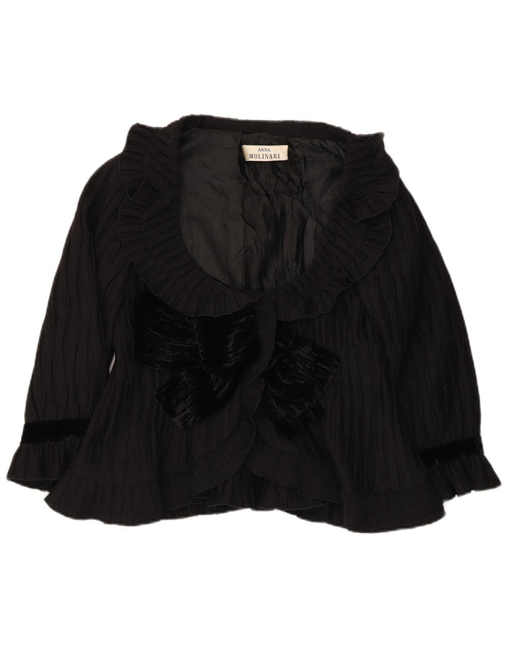 ANNA MOLINARI Top bolero cu mâneci 3/4 pentru femei UK 12 Medium Black