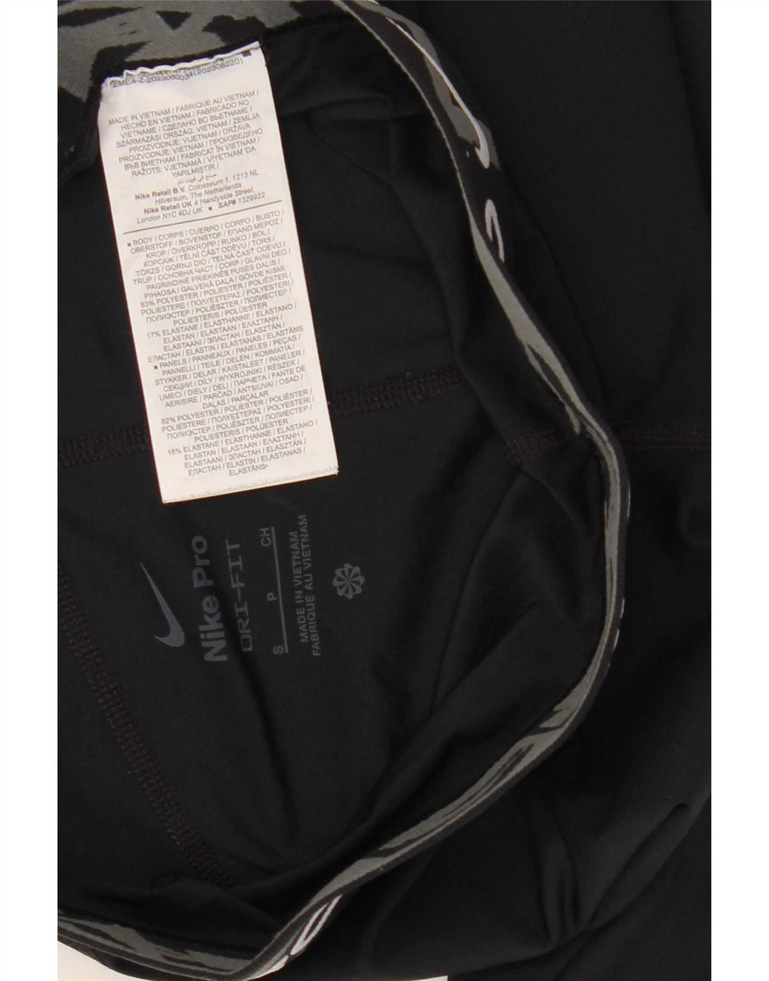 Leggings Nike Dri Fit Graphic pentru femei UK 10 Poliester negru mic