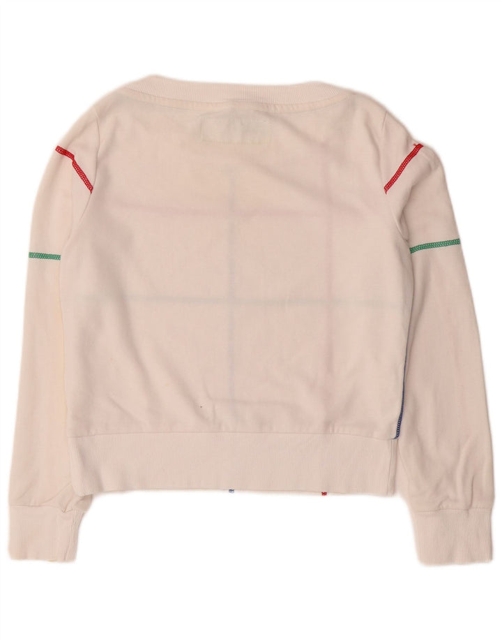 Pulover pentru damă BENETTON Crop Pulover UK 10 Mic cu dungi albe