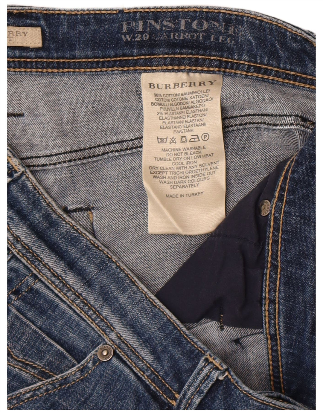 Pantaloni scurți Burberry BRIT Denim W29 Medium Blue Bumbac