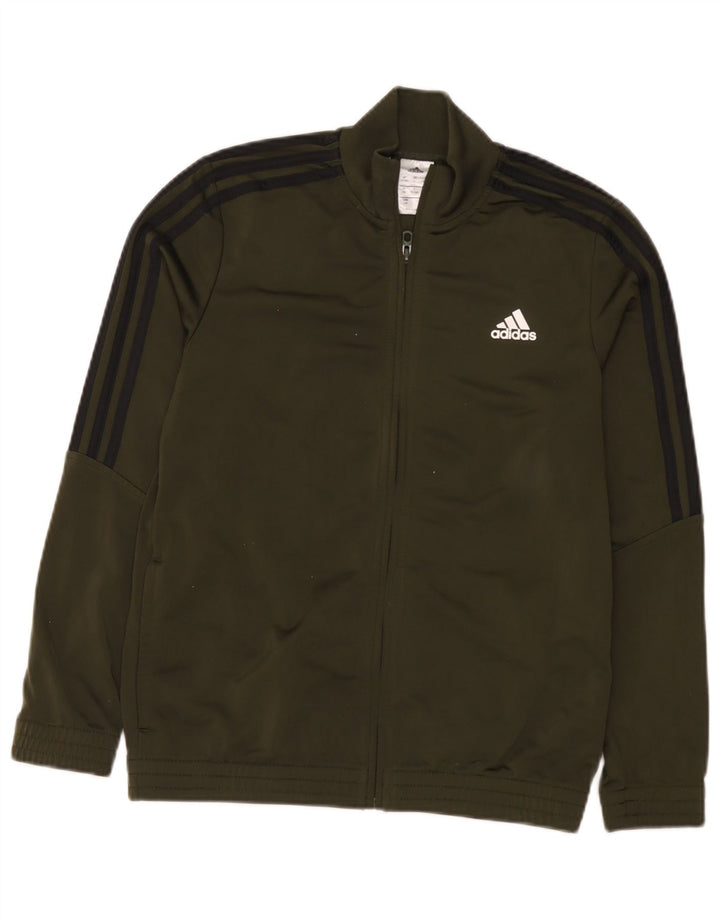 Jachetă de trening pentru băieți Adidas 13-14 ani Kaki Poliester