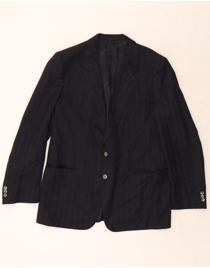 Jachetă blazer pentru bărbați Pierre Cardin cu 2 nasturi IT 58 4XL bleumarin cu dungi