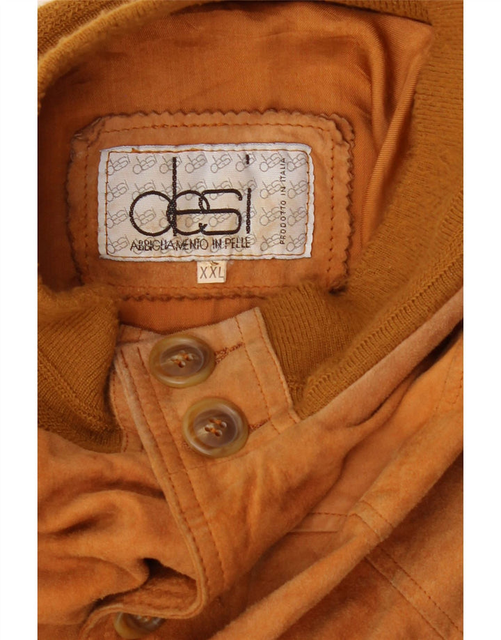 DESI Mens Suede Bomber Jacket UK 44 2XL Brown Leather Vintage Desi and Second-Hand Desi from Messina Hembry 