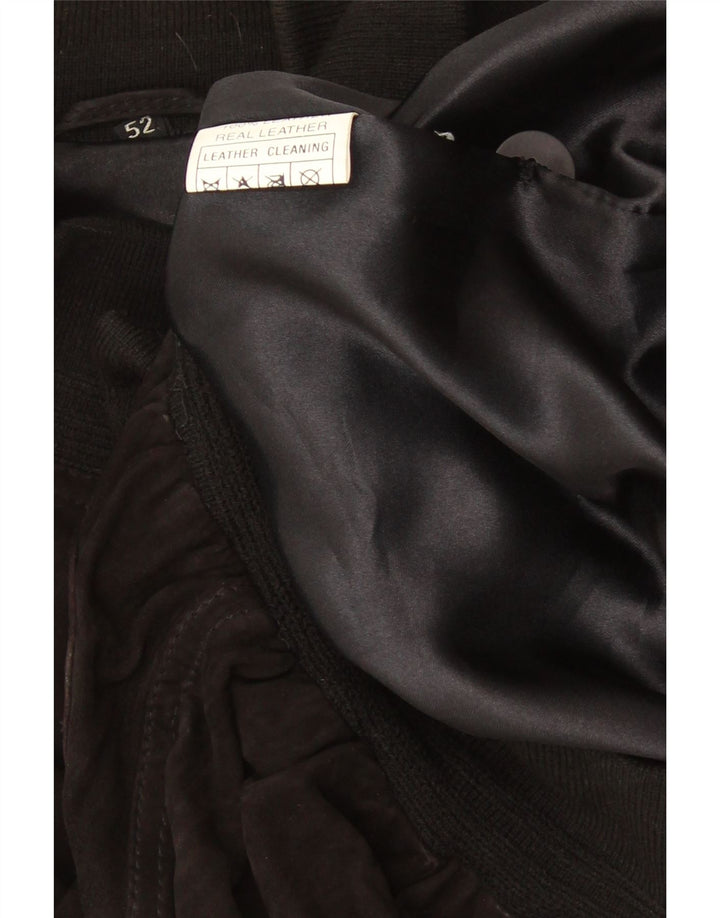 Jachetă vintage pentru bărbați din piele intoarsa IT 52 XL din piele neagra