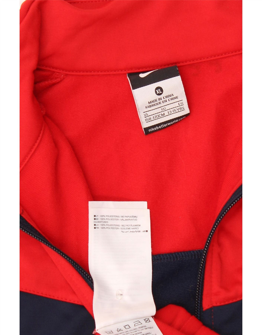 Jachetă de trening pentru băieți Nike 13-14 ani XL Poliester color bloc roșu
