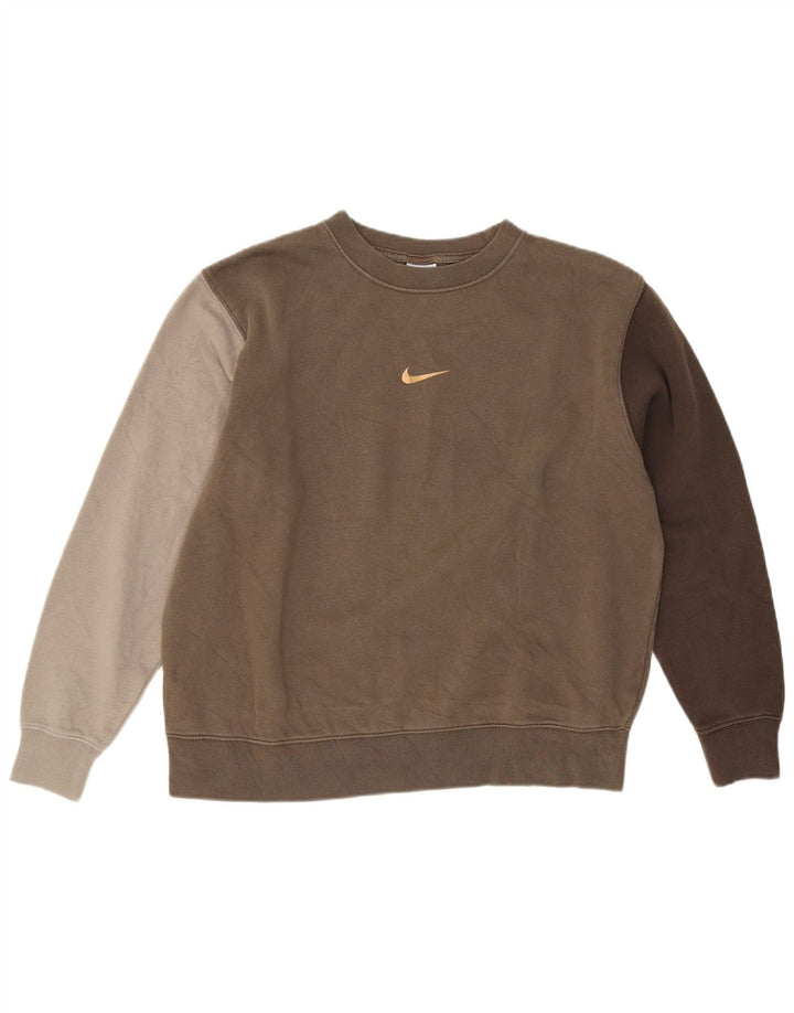 Pulover supradimensionat pentru femei Nike UK 14 Maro mediu Colorblock