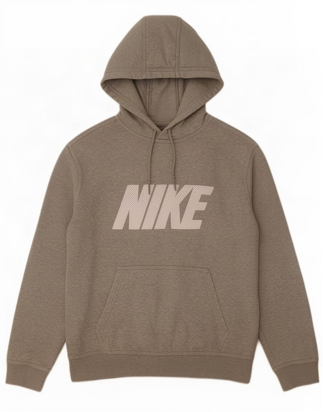 Pulover Nike pentru bărbați cu capota cu grafică, din bumbac cu pete, gri mediu