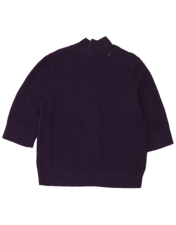 Pulover CHAPS cardigan cu mâneci 3/4 pentru femei UK 12 Mov mediu