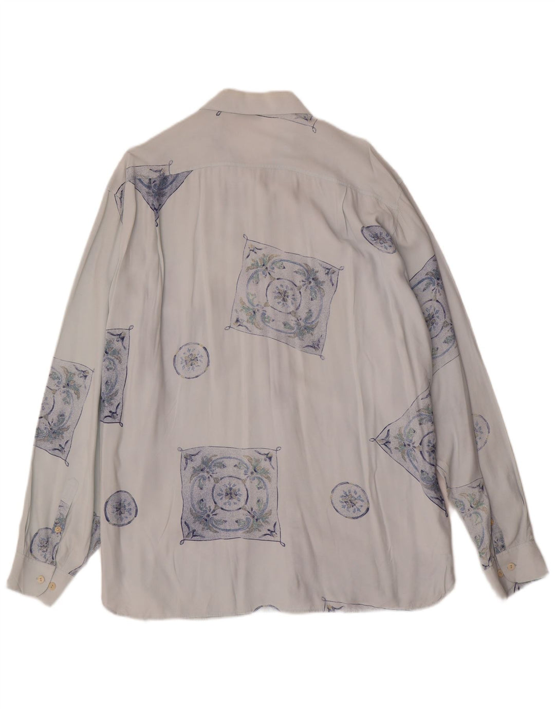 Cămașă pentru bărbați VINTAGE XL Blue Geometric Viscose