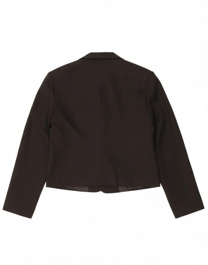 SASHA Womens Crop 3 Button Blazer Jacket EU 40 Medium Black Classic