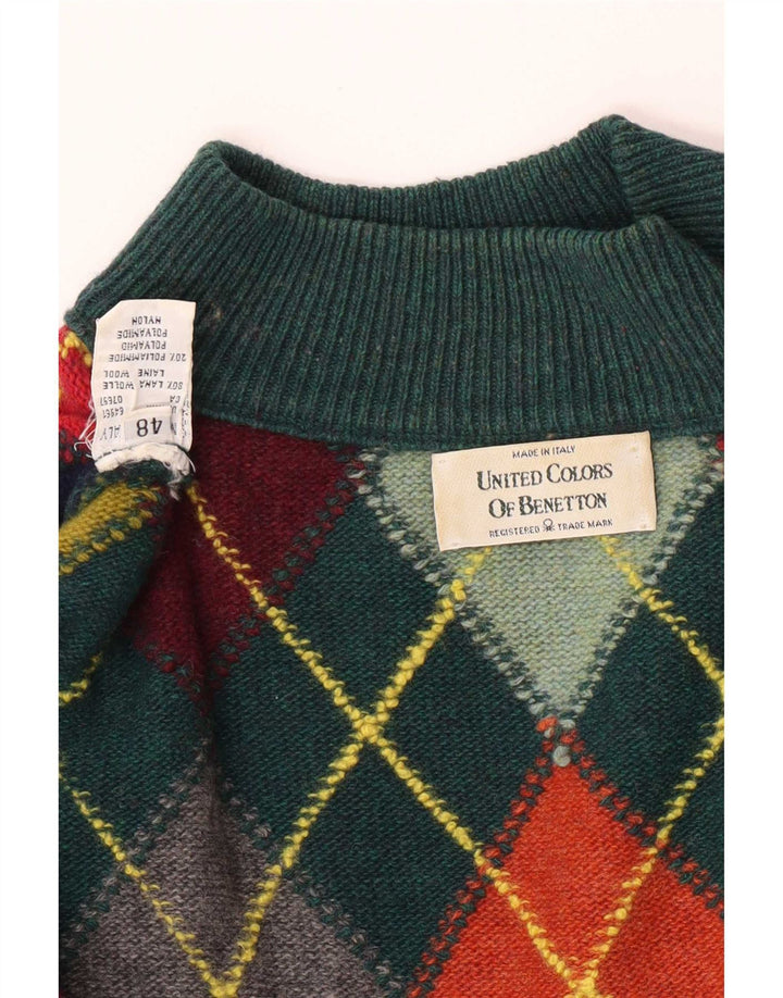 Pulover pentru femei Benetton cu gât țestoasă supradimensionat IT 48 XL verde